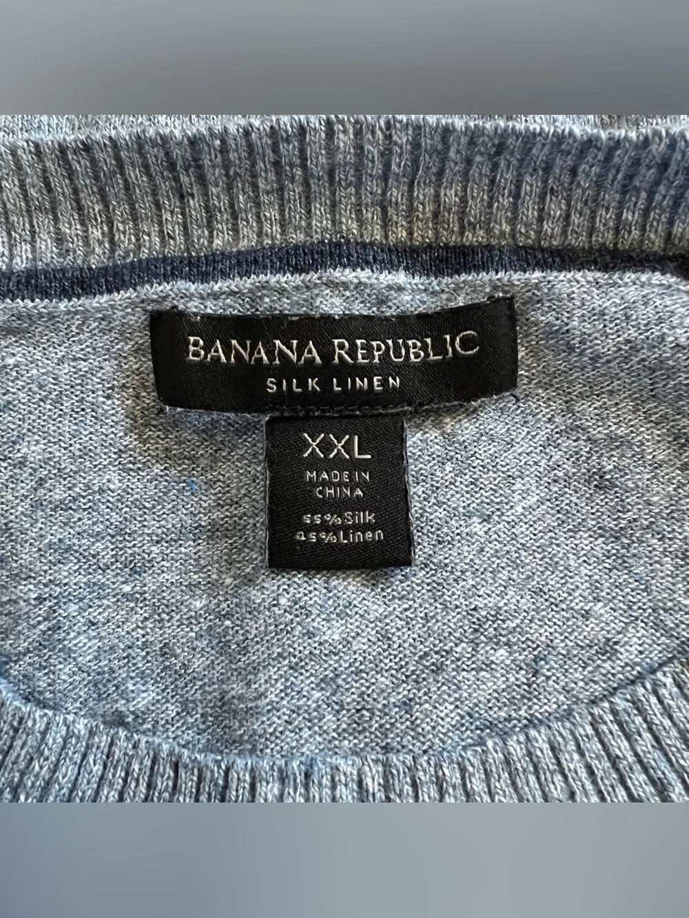 Banana Republic Silk Linen Crewneck Sweater Preppy Old Money Quiet Luxury Sz XXL